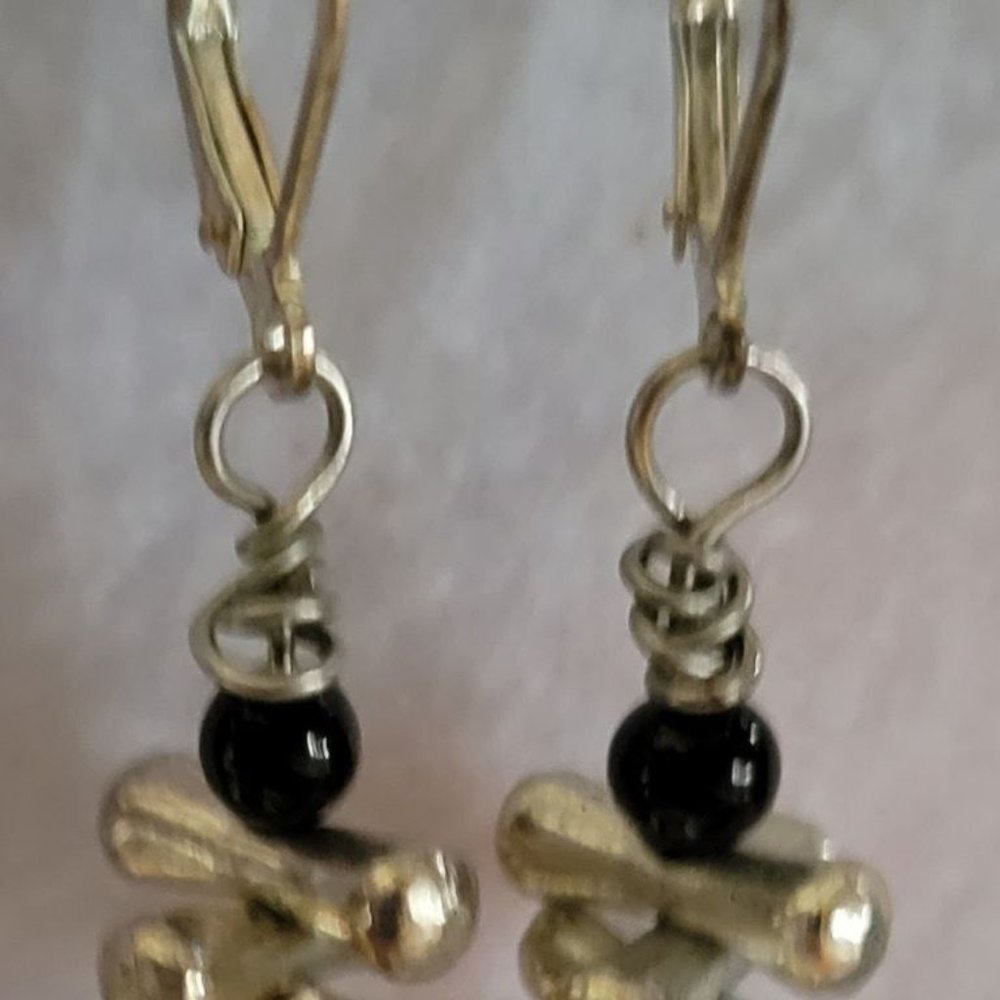 ONYX AND SILVER EARRINGS